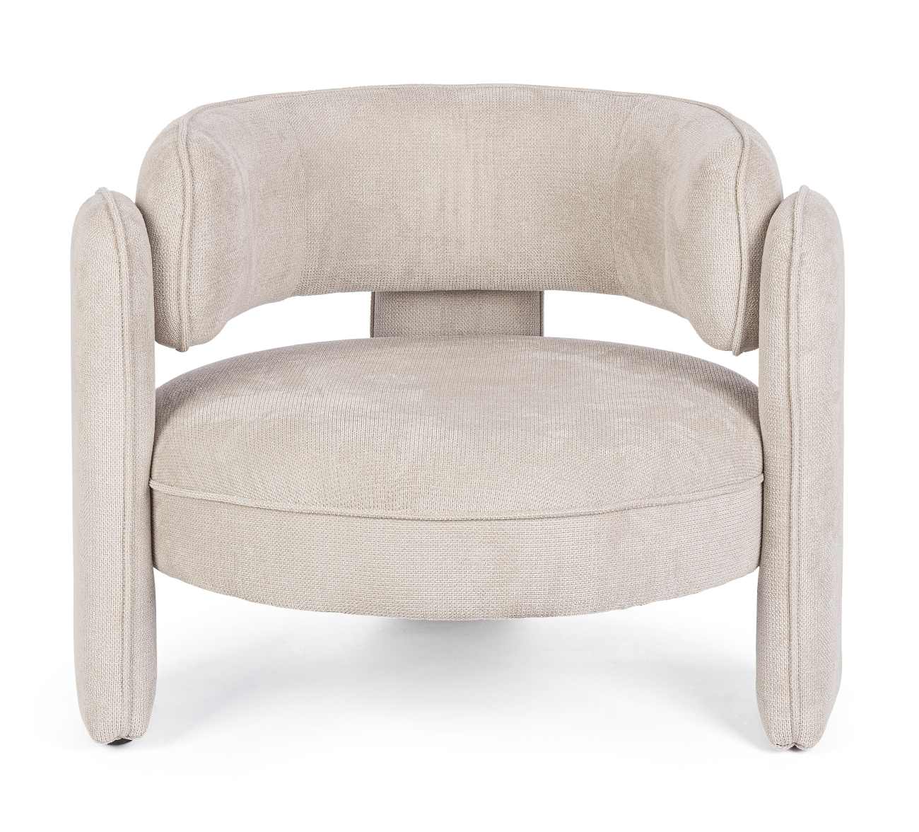 Sessel Aisha aus Stoff, Beige