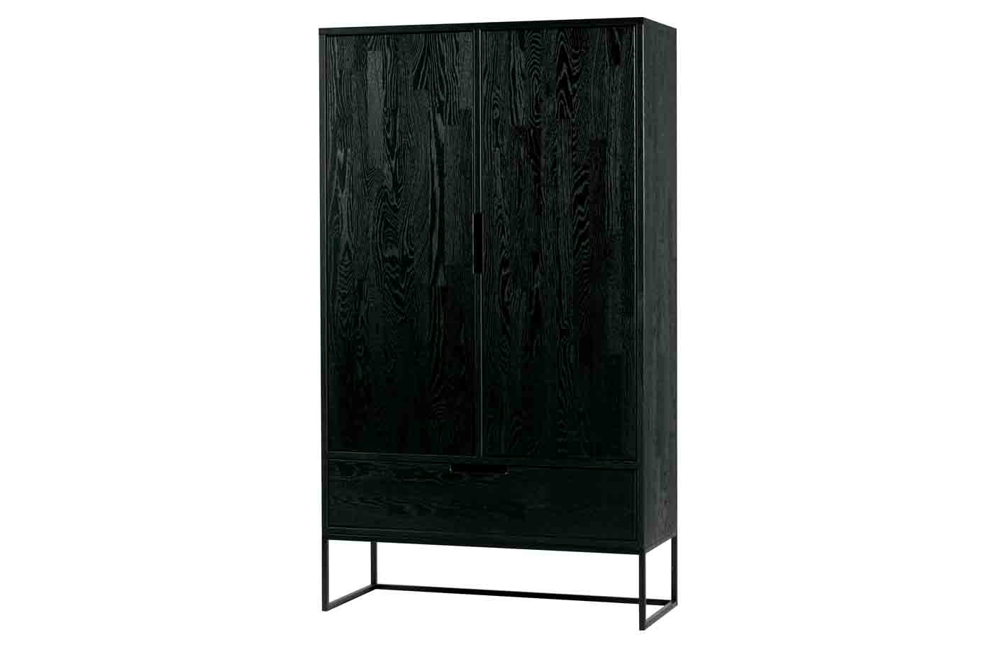 Schrank Silas, Eiche Schwarz Schrank Silas aus Eschenholz, Schwarz