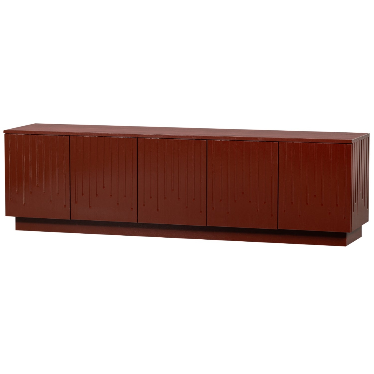 TV-Board Pencil aus Kiefernholz, Merlot Gloss