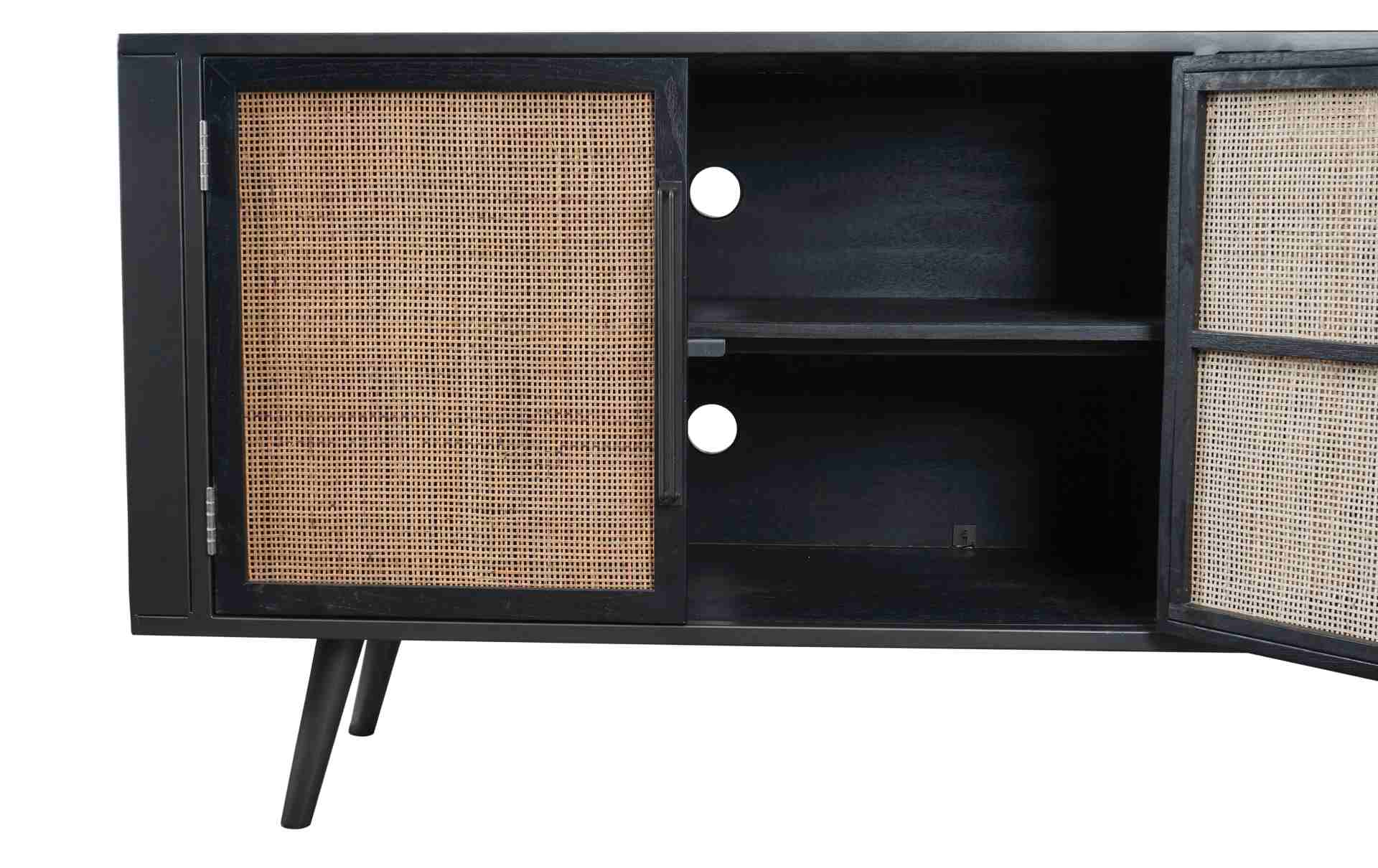 TV-Board Nordic Rattan mit 4 Türen, 200 cm