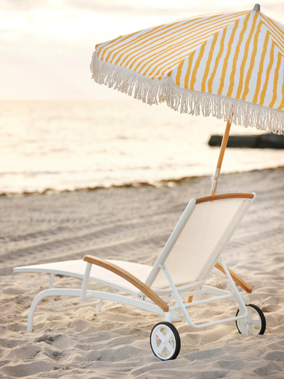 Sonnenschirm Gatsby Ø 185 cm, Gelb / Weiß