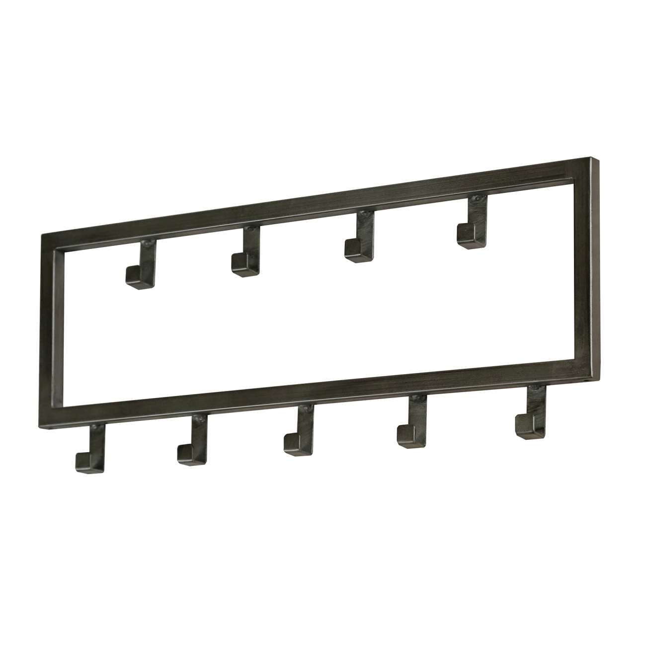 Garderobe Oretavi - Metall in Grau, mit 9 Haken, im Industrial-stil