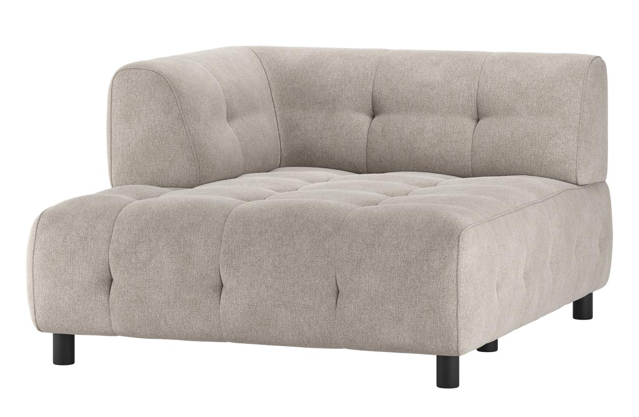 Modulsofa Louis Chaiselongue aus Flachgewebe Links, Hellgrau