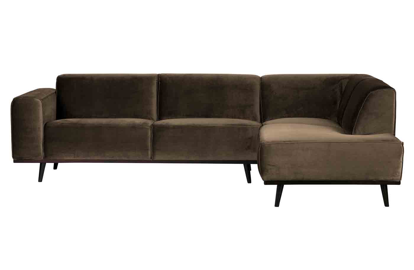 Ecksofa Statement Samt, rechts Taupe