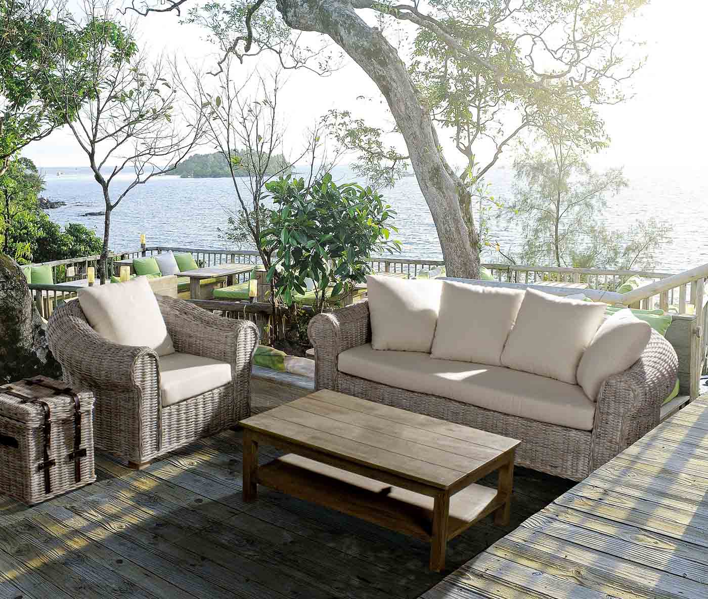 Rattansofa Coba, 205 cm