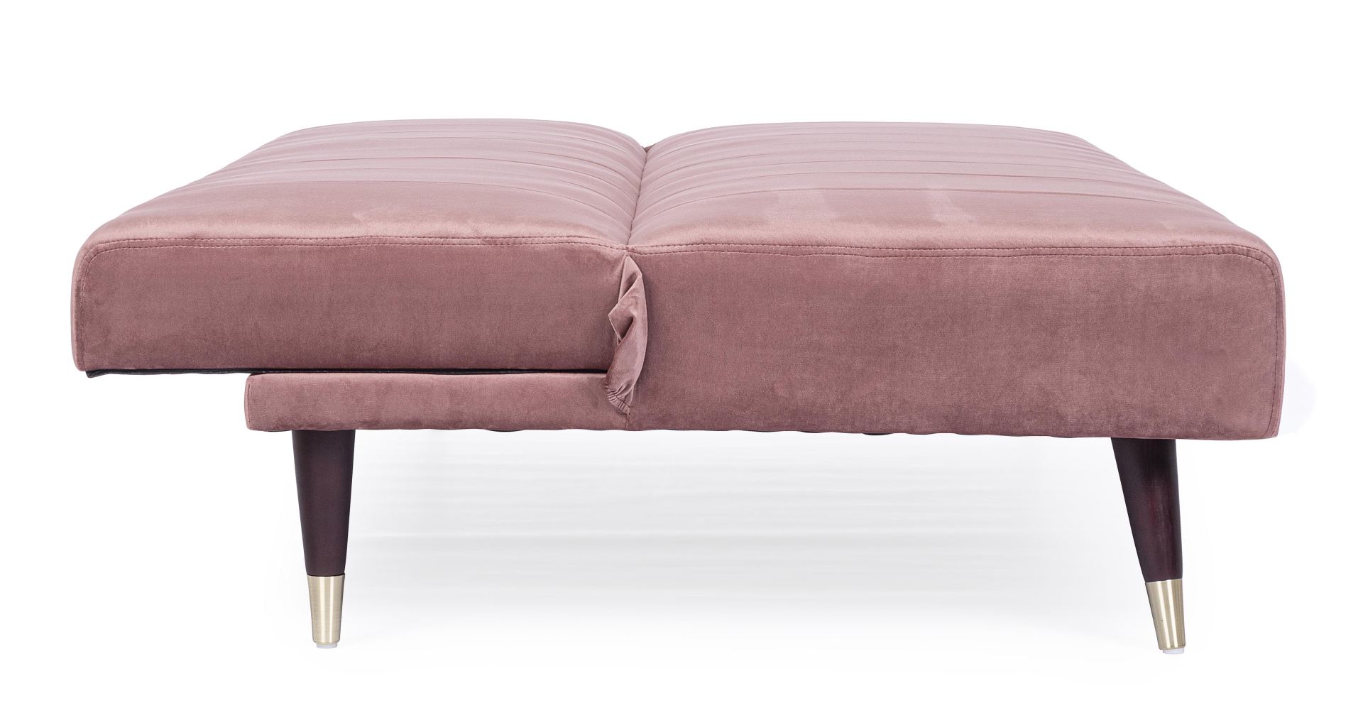 Schlafsofa Alma aus Samt, Rosa