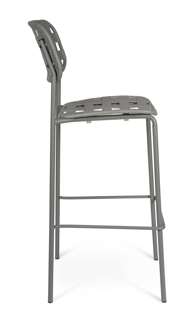 Gartenbarhocker Clover aus Metall, Grau