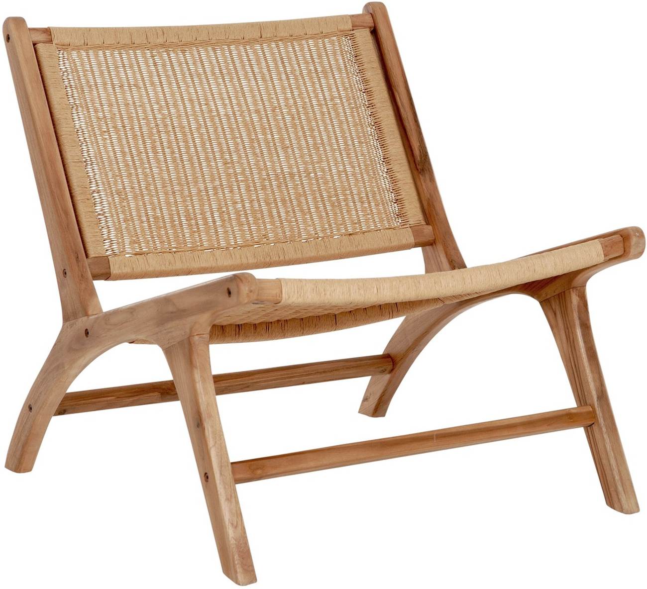 Sessel Lazy aus Teakholz, Natur