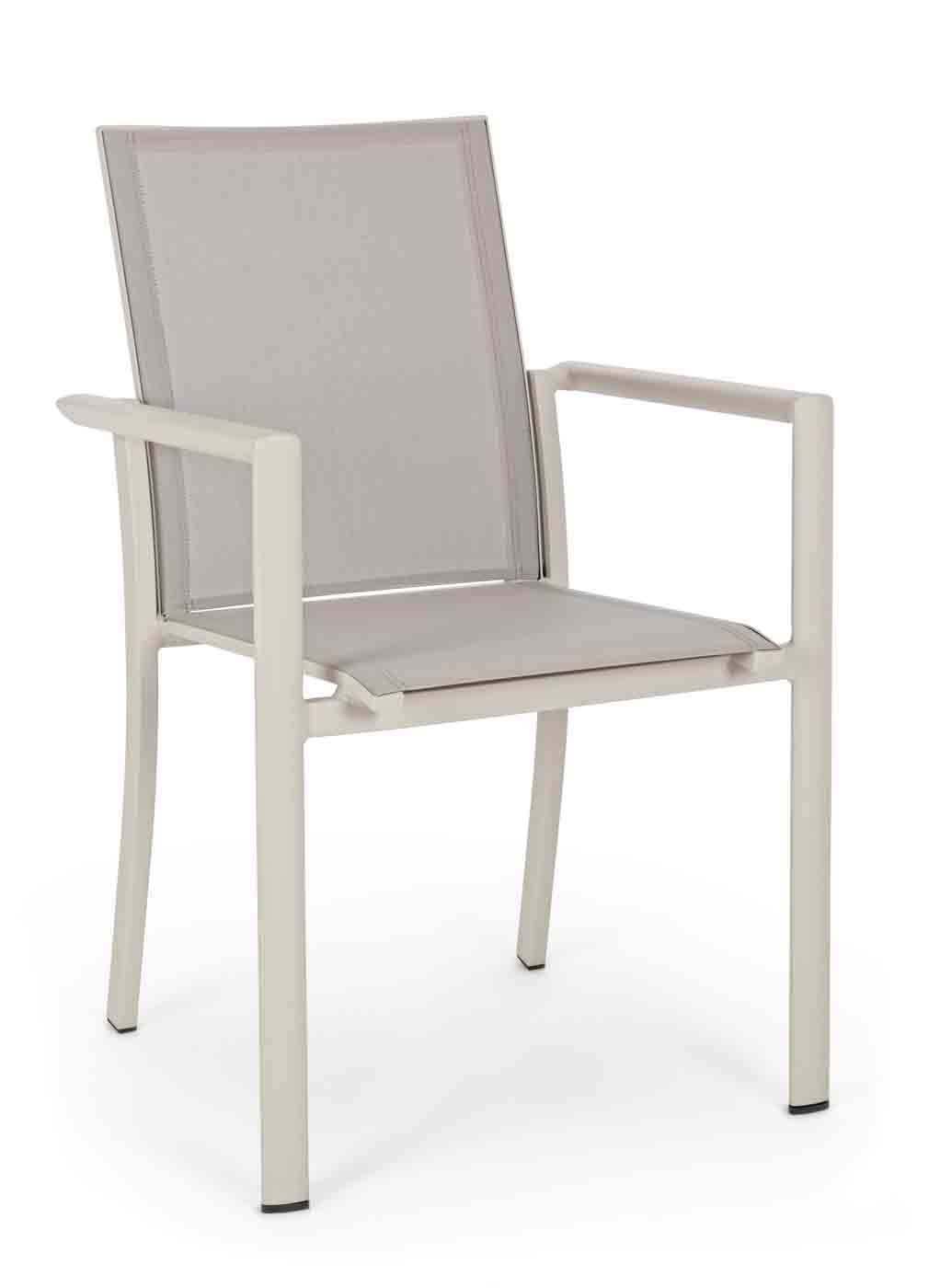 Gartenstuhl Konnor stapelbar mit Armlehne, Taupe Gartenstuhl Konnor stapelbar mit Armlehne, Taupe