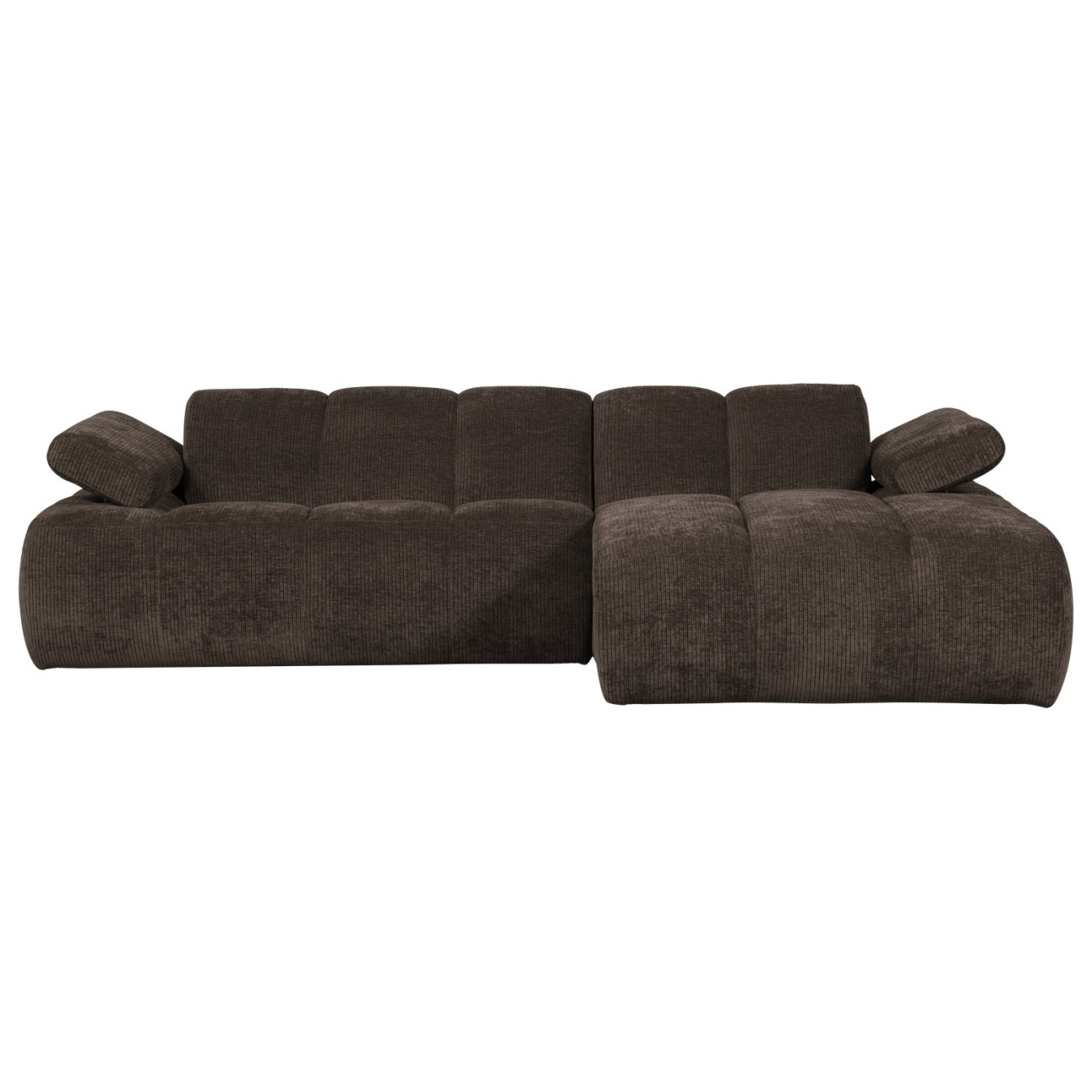 Chaiselongue Mojo aus Flachcord Rechts, Braun