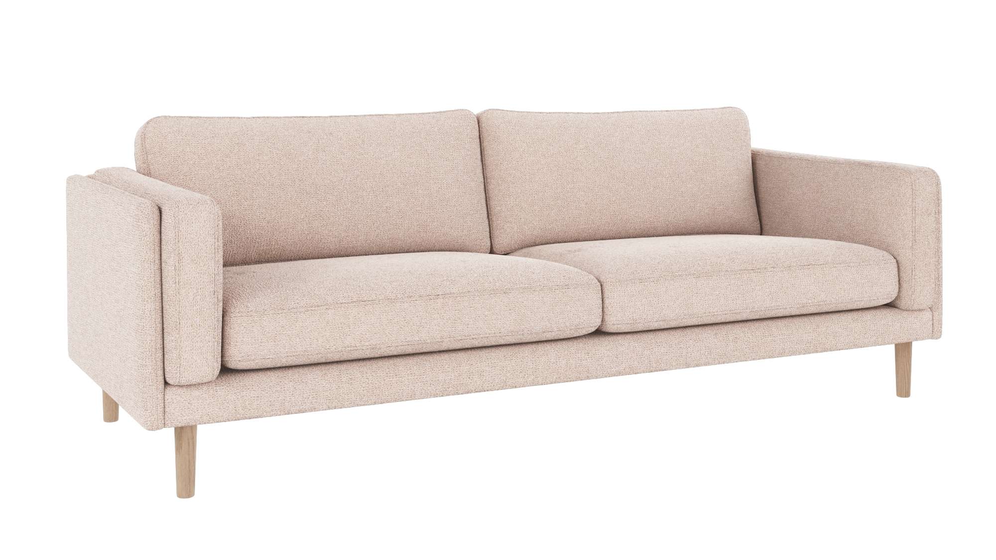 Sofa Braden 3-Sitzer, Beine Weiß pigmentiert, Bezug Max Hellbeige