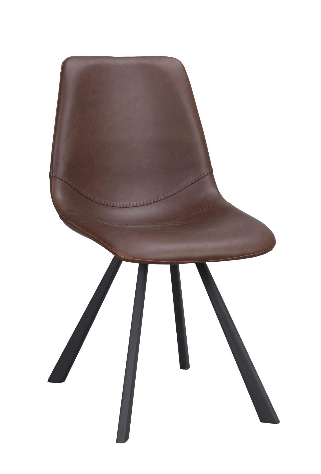 Stuhl Auburn 2er Set, Lederoptik Braun