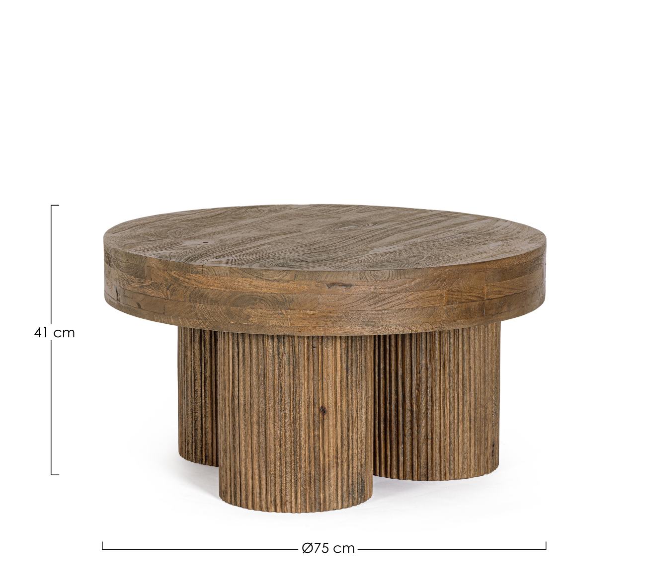 Couchtisch Dacca aus Mangoholz Ø 75cm, Braun