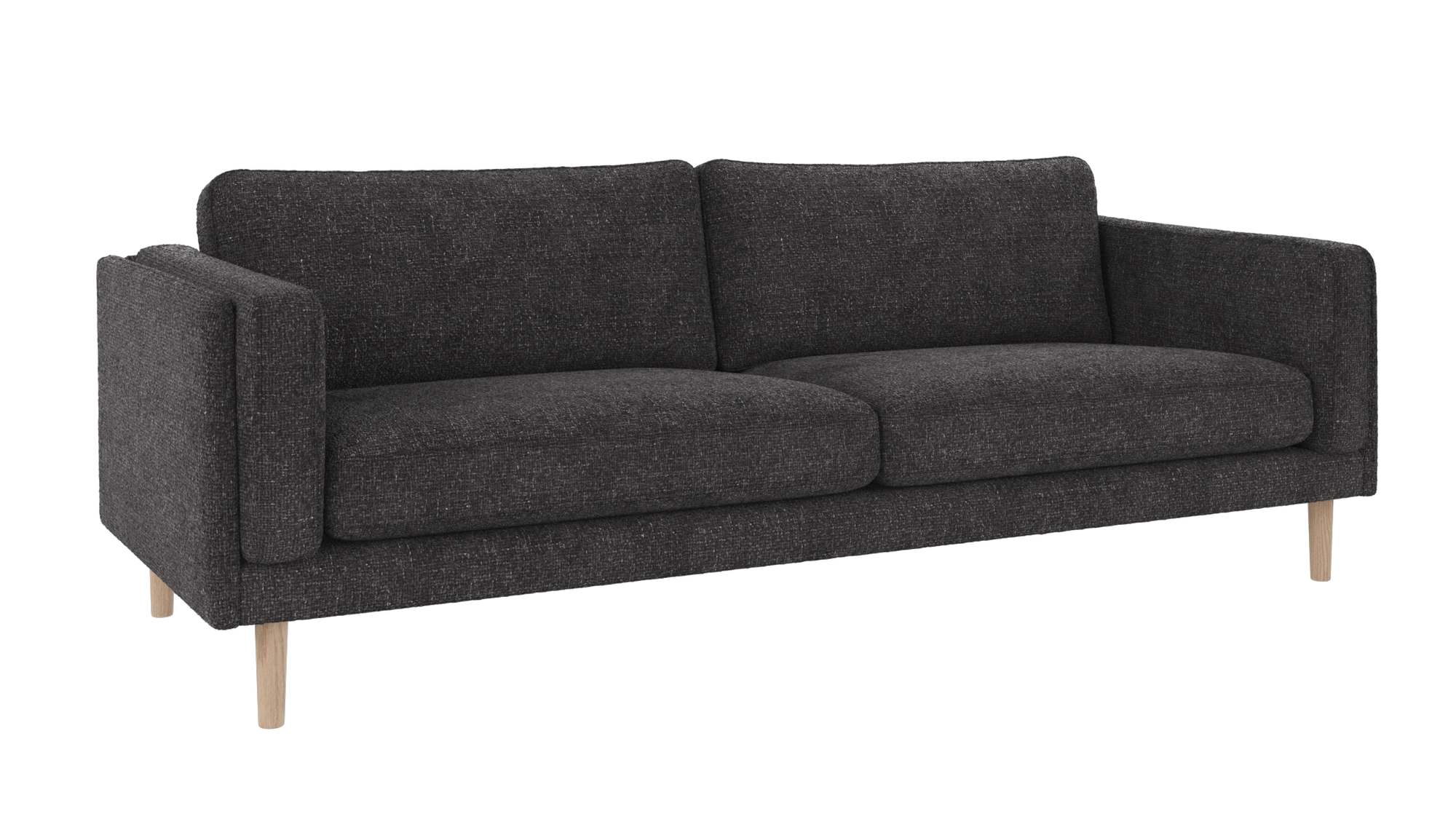 Sofa Braden 3-Sitzer, Beine Weiß pigmentiert, Bezug Robin Dunkelgrau