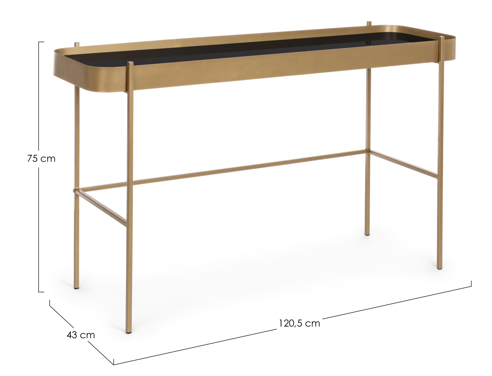 Konsole Rashida mit Glasplatte, 120 cm