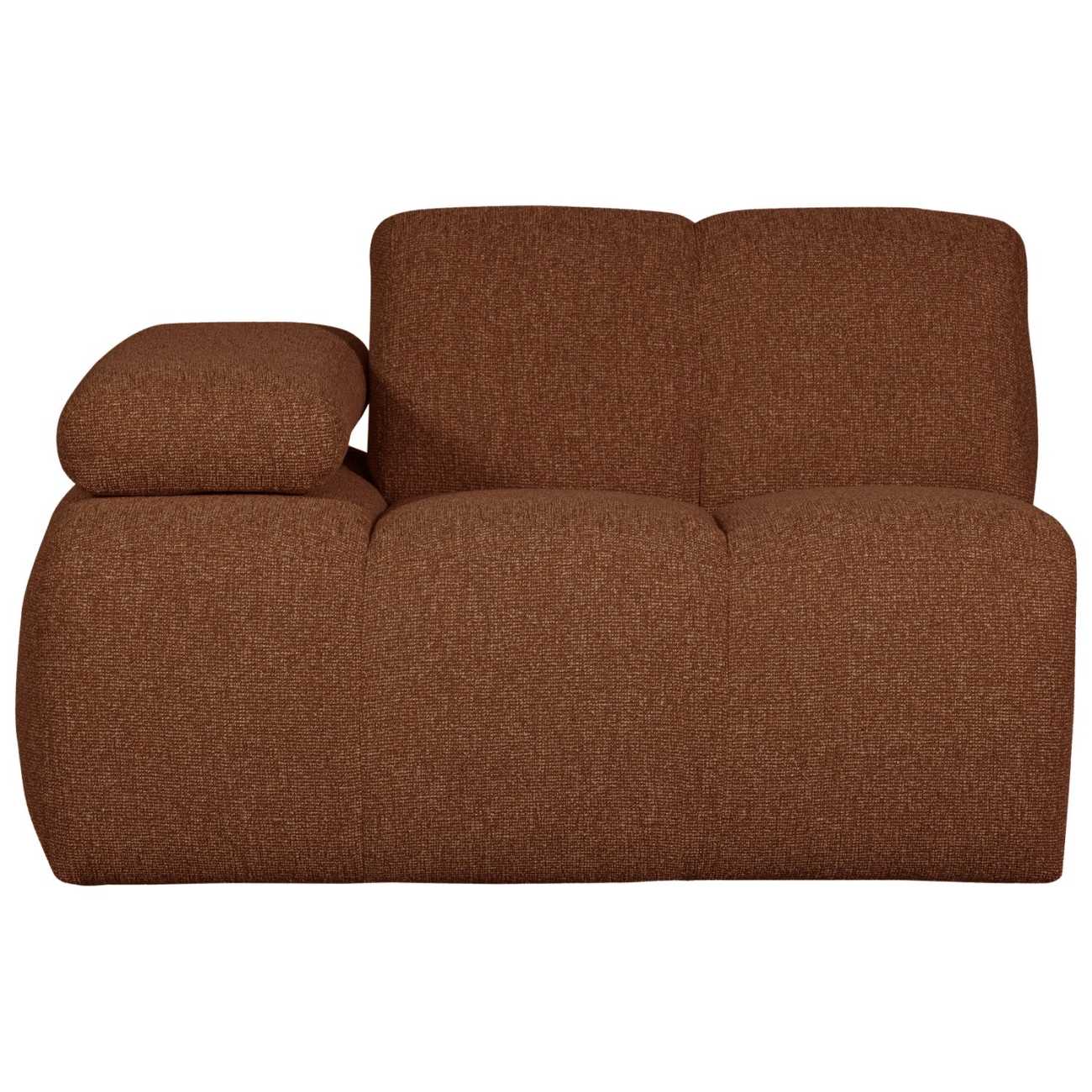 Modulsofa Mojo Boucle 1er Arm-Links, Rostbraun