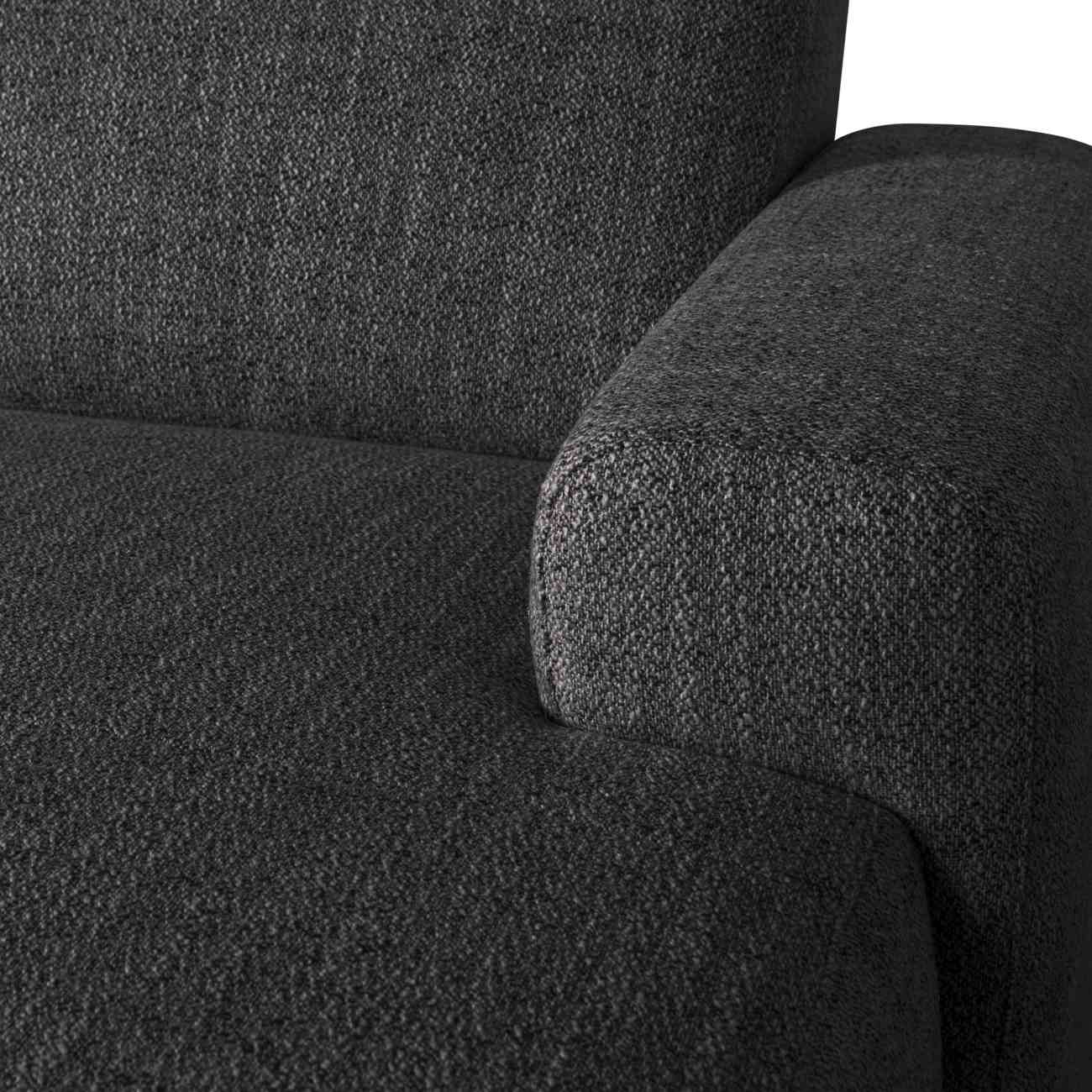 Sofa Avelon U-Form aus Melange-Stoff, Anthrazit