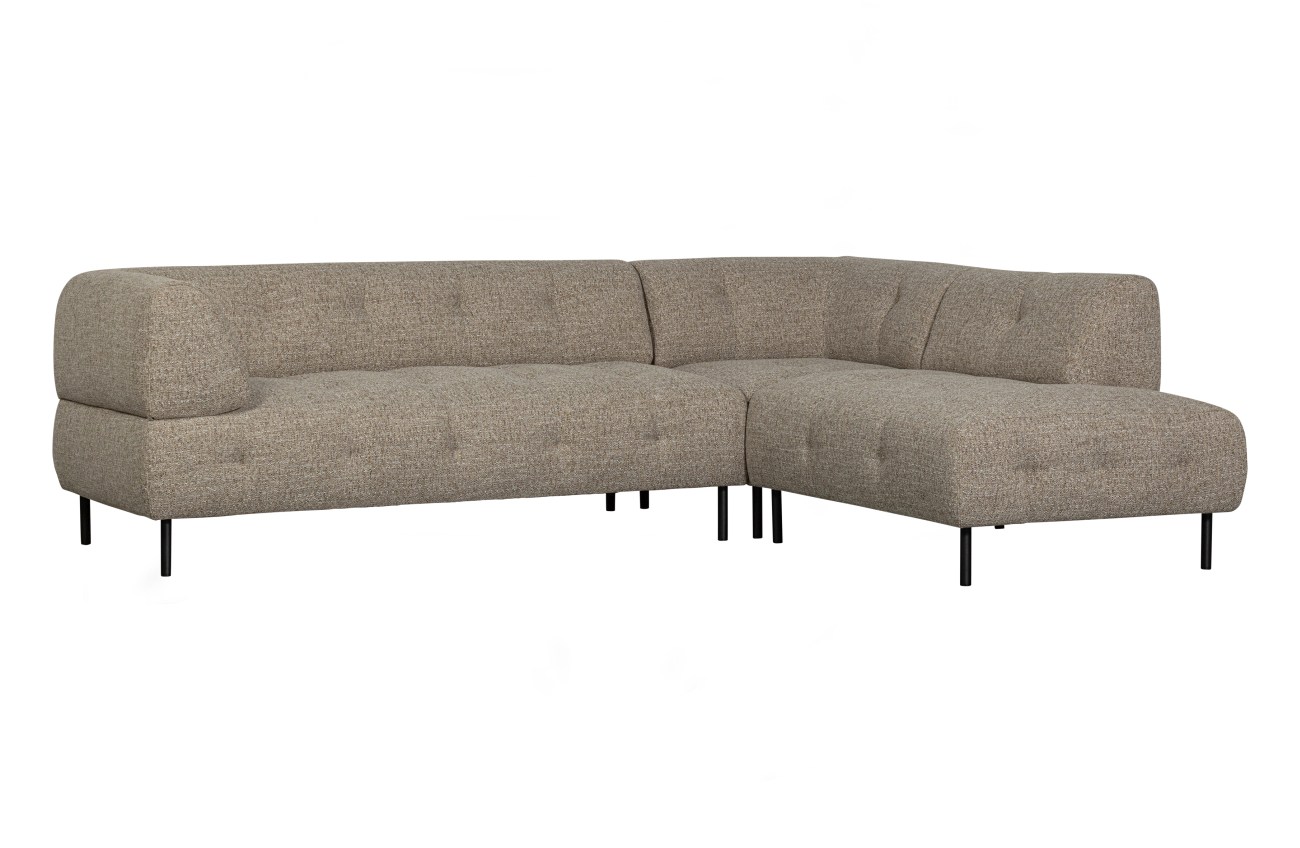 Ecksofa Lloyd aus grobmaschigen Stoff Rechts, Braun