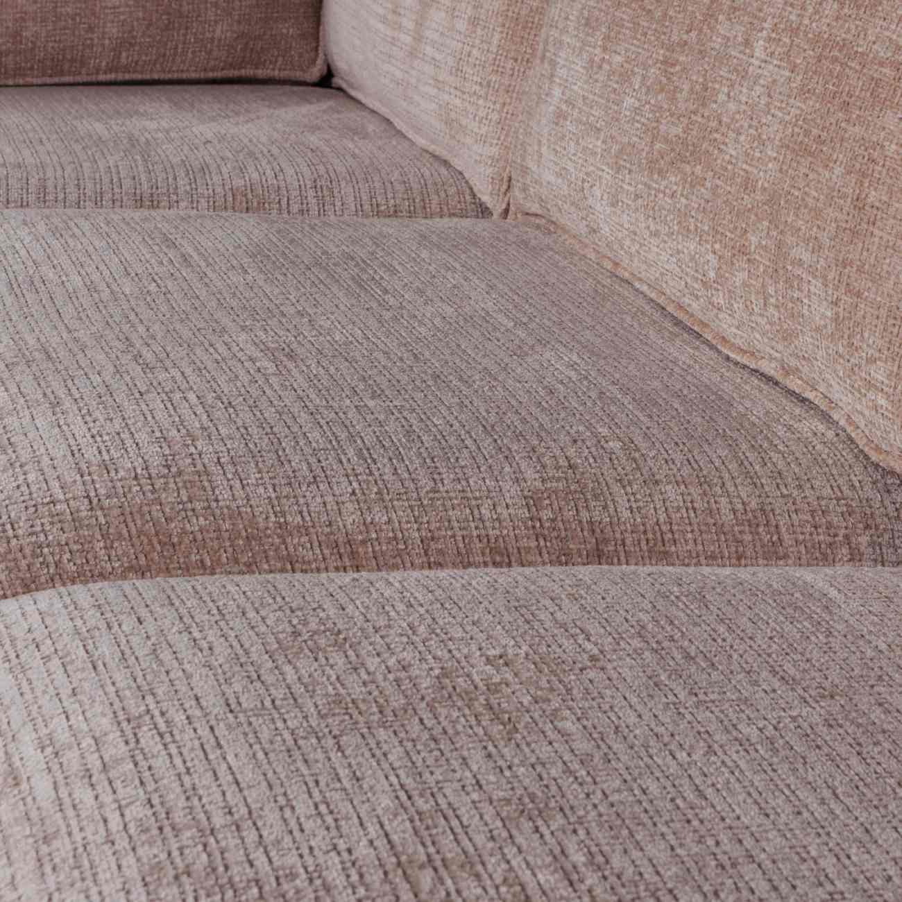 Ecksofa Hajo aus Chenille-Stoff Links, Taupe