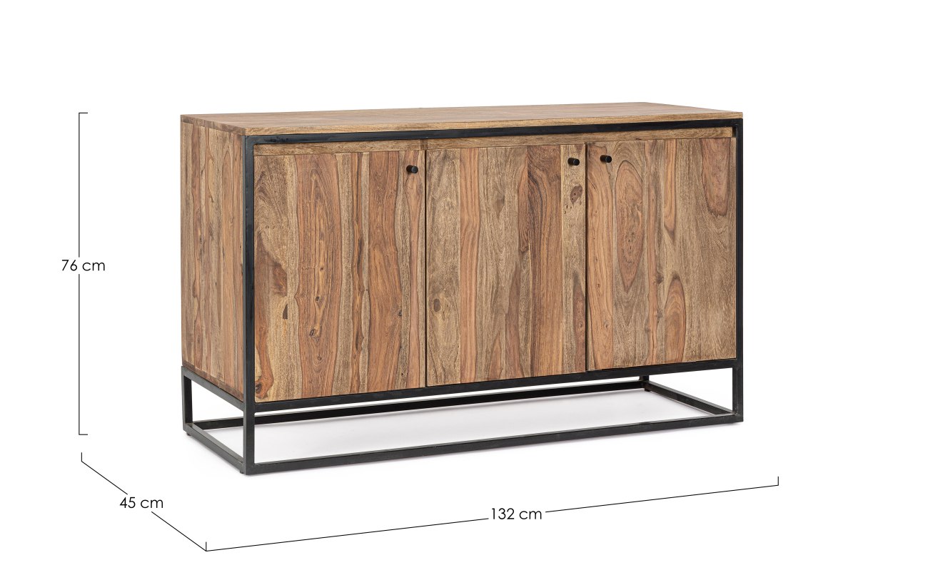 Sideboard Nartan aus Sheesham-Holz, 3 Türen