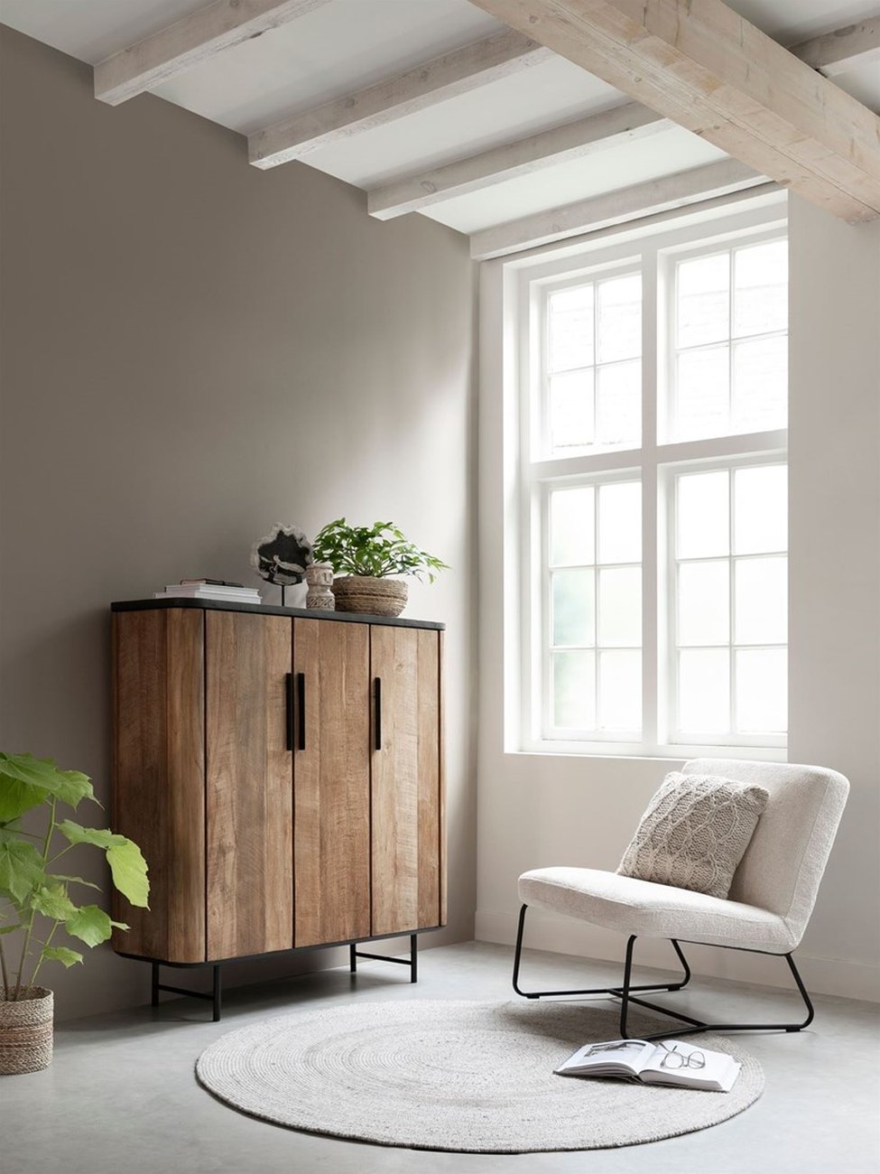 Highboard Soho aus recyceltem Teakholz, 120 cm