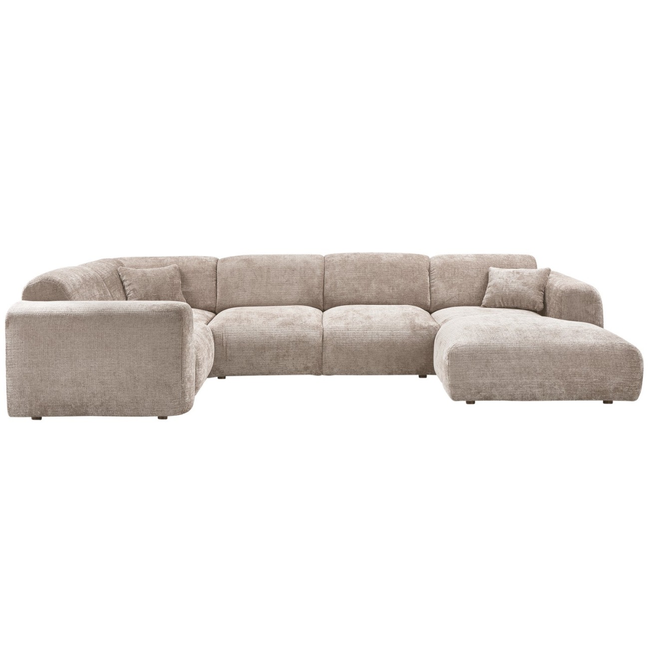 Ecksofa Cloud aus Chenille-Stoff Links, Natur