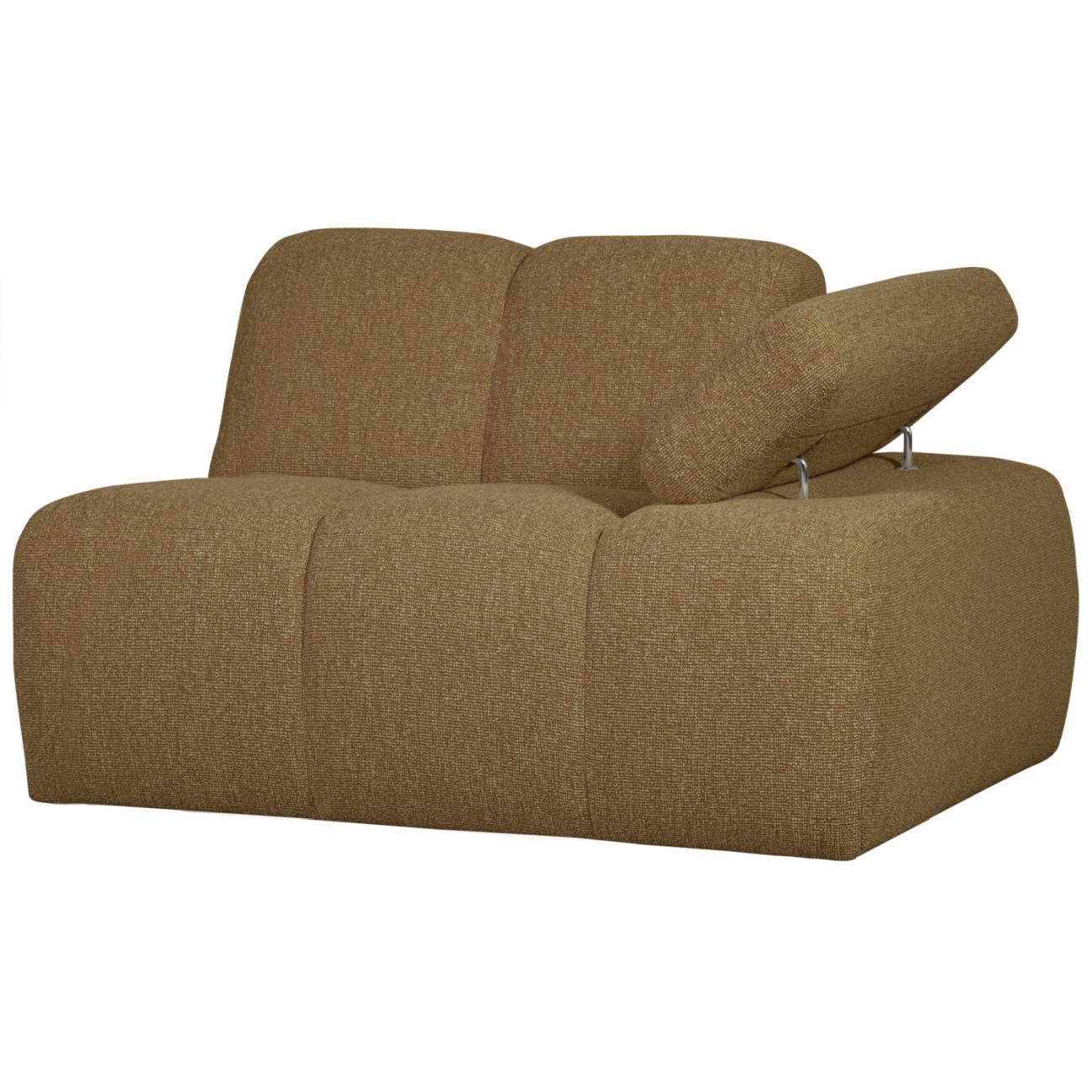 Modulsofa Mojo Boucle 1er Arm-Rechts, Gelb/Braun