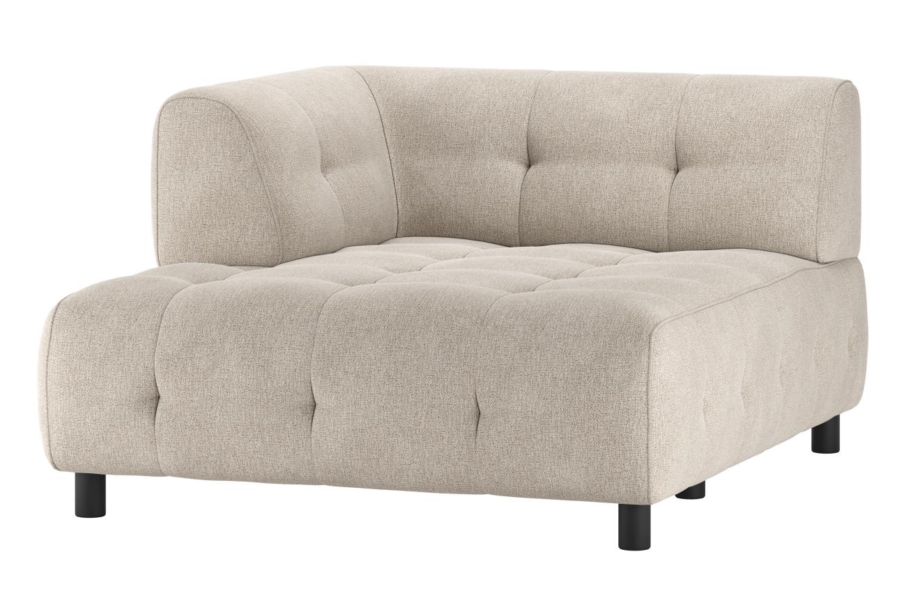 Modulsofa Louis Chaiselongue aus Flachgewebe Links, Creme