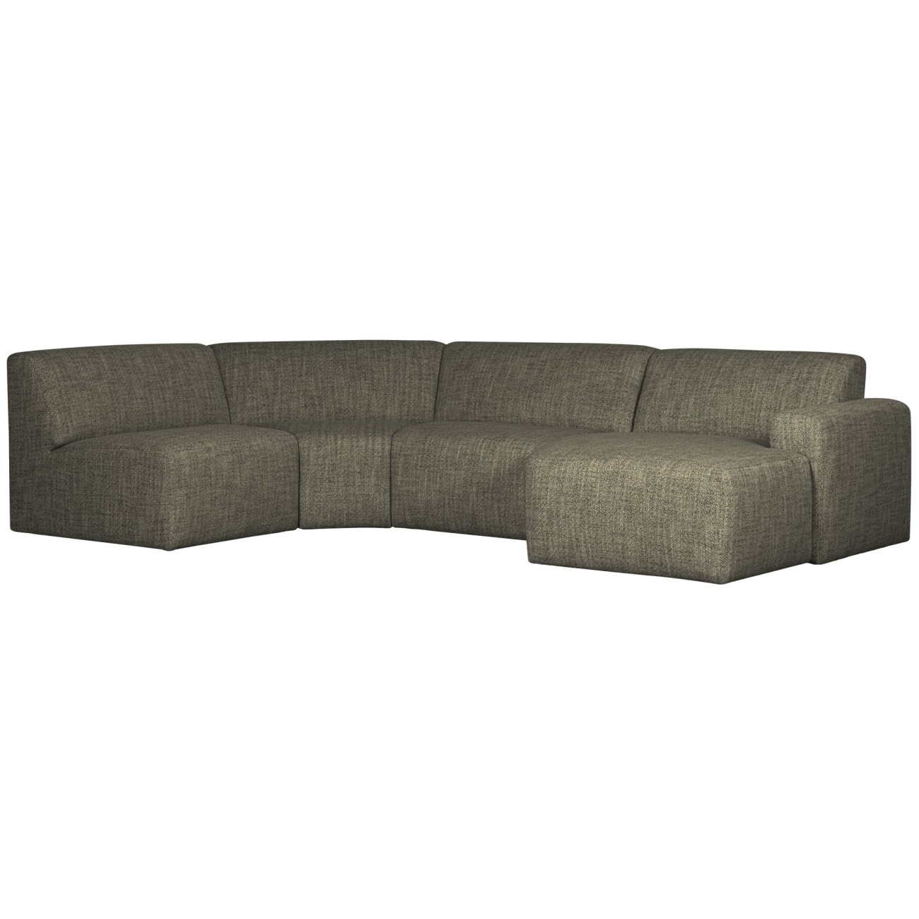 Sofa Avelon U-Form aus Melange-Stoff, Grün