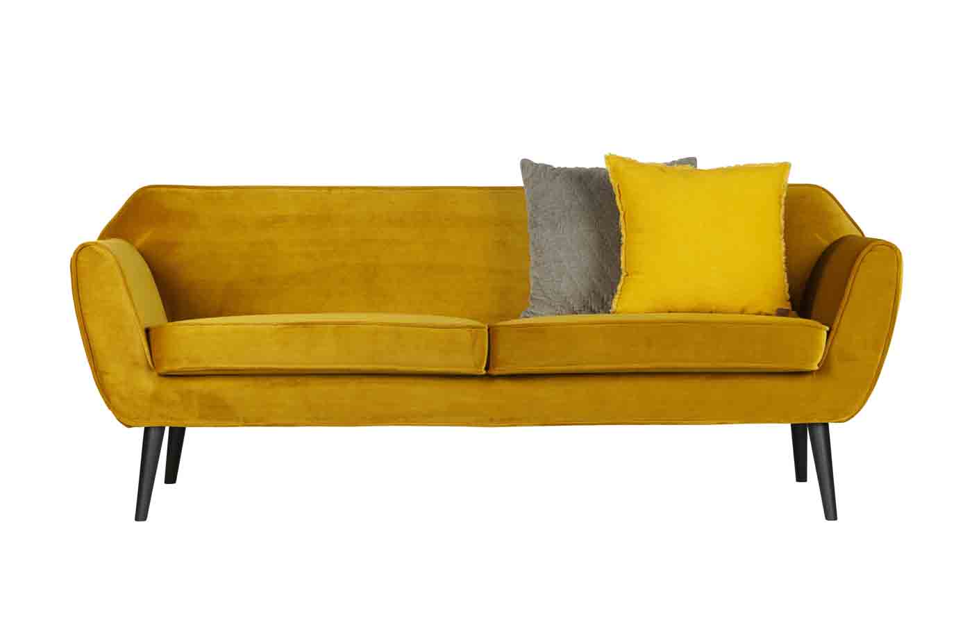 Sofa Rocco Samt, 187cm Gelb