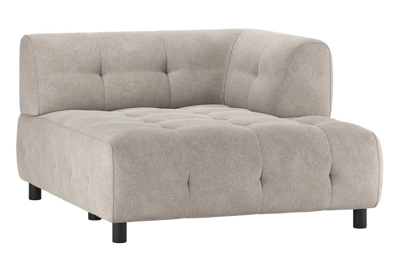 Modulsofa Louis Chaiselongue aus Flachgewebe Rechts, Hellgrau