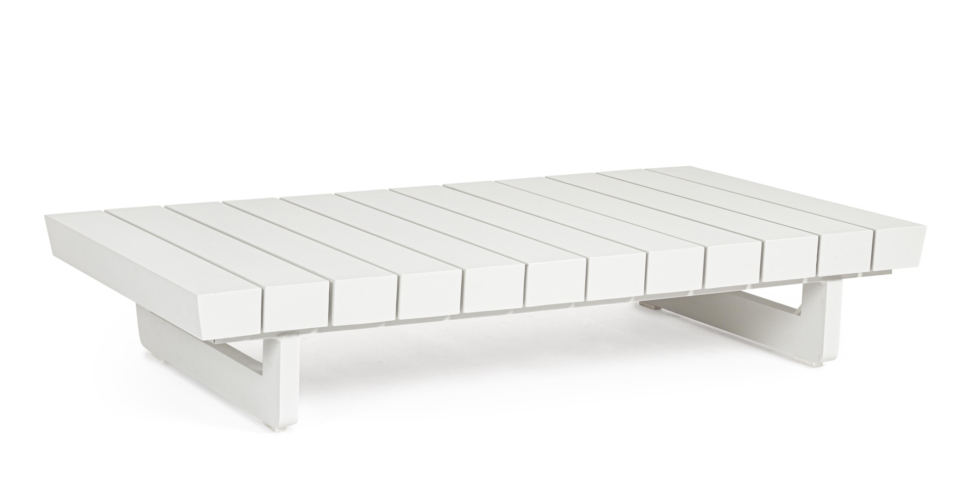 Couchtisch Infinity aus Aluminium 126 cm, Weiß