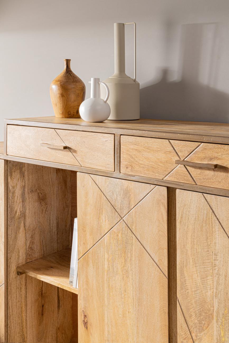 Highboard Jaidev aus Mangoholz, 145 cm