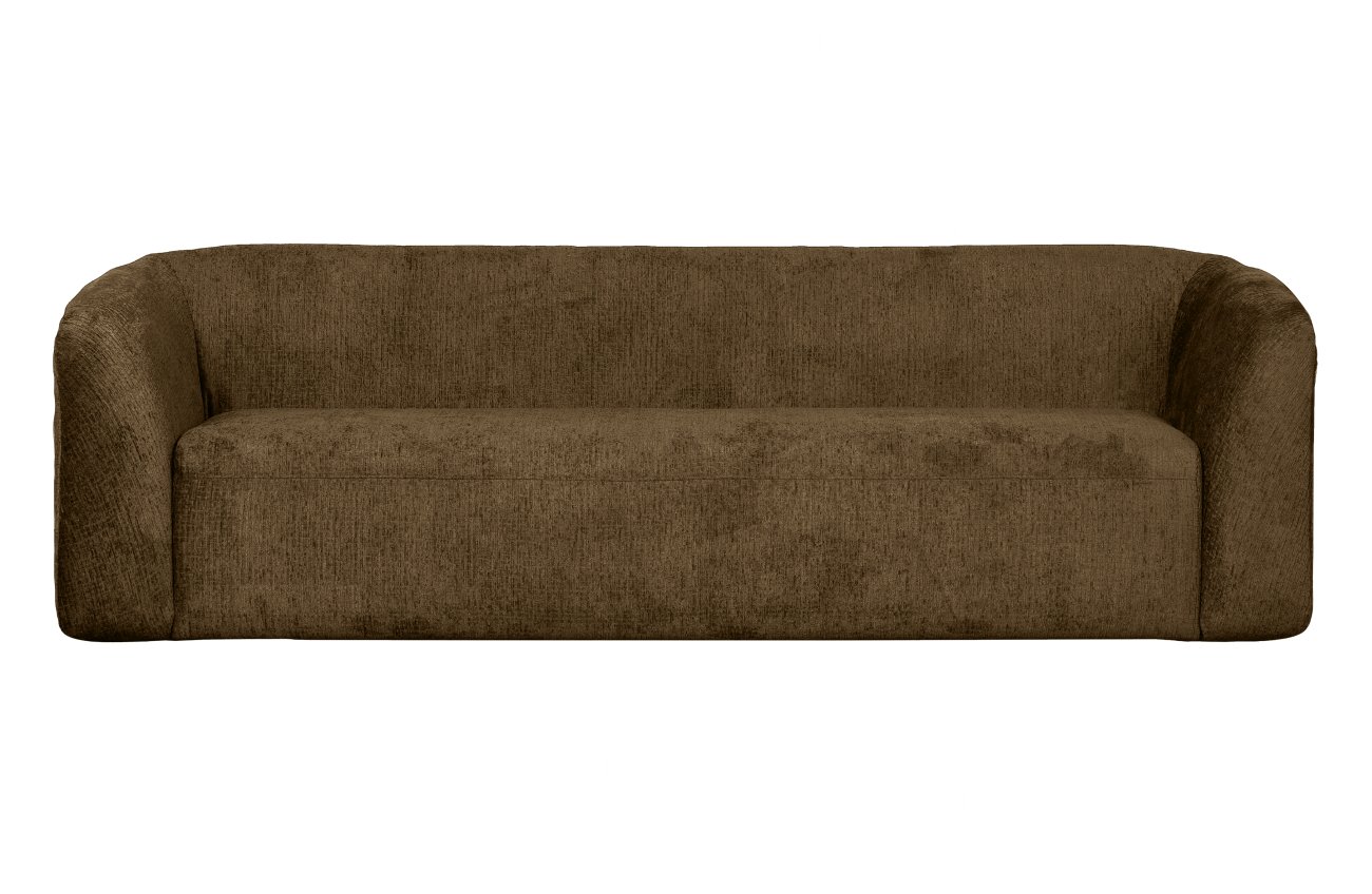 Sofa Sloping 3-Sitzer aus Struktursamt, Brass