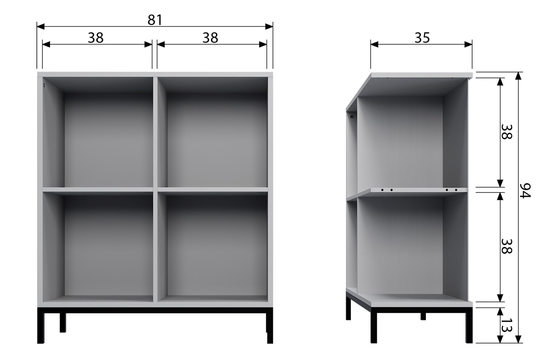 Schrank VT Lower Case Offen, Grau