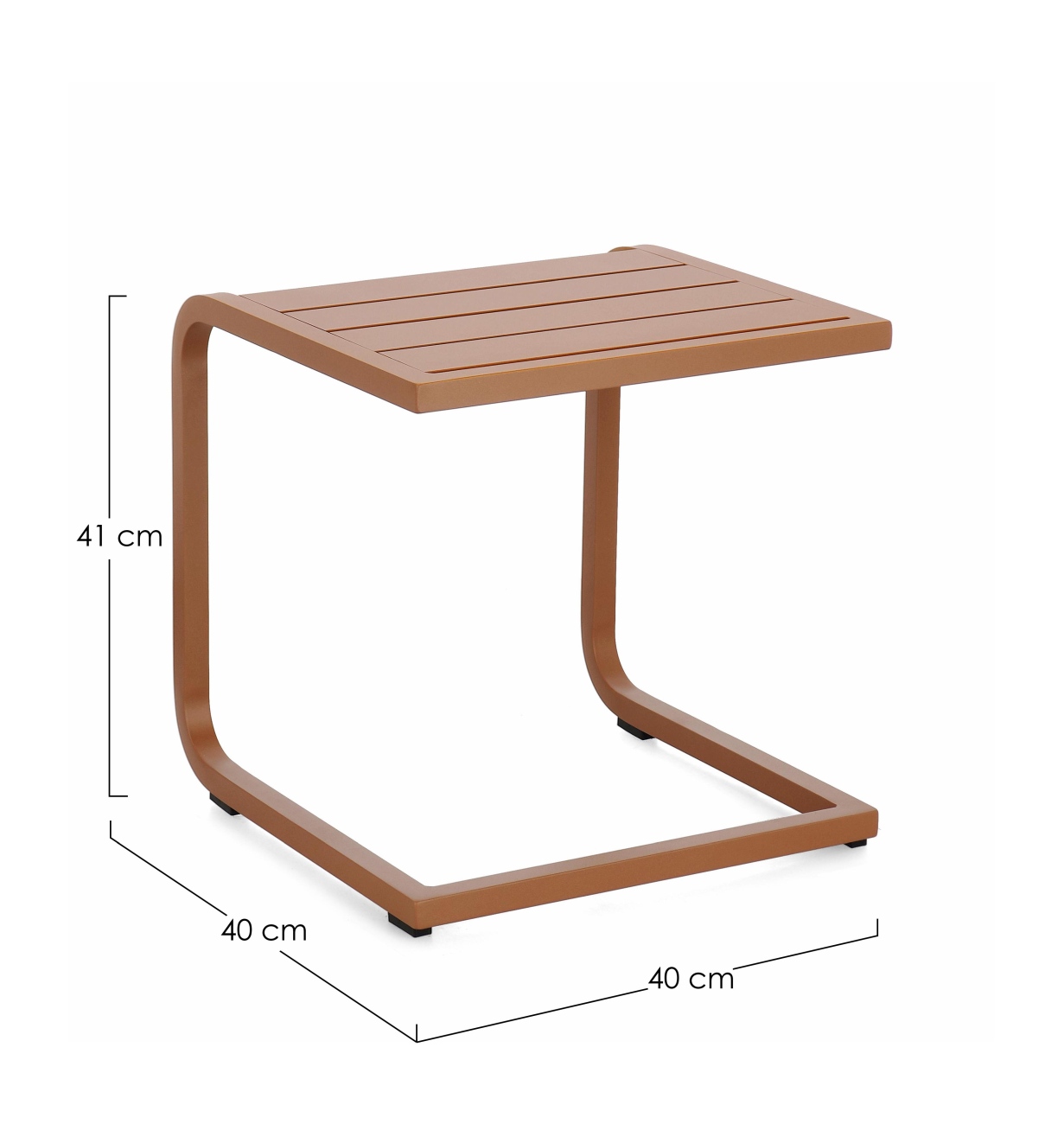 Gartenbeistelltisch Taylor 40x40 cm, Pecan