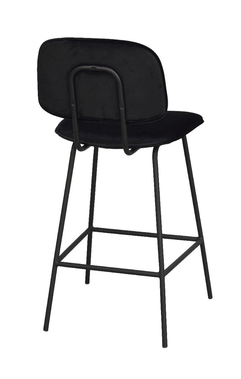 Barhocker Bryan, Samt Schwarz