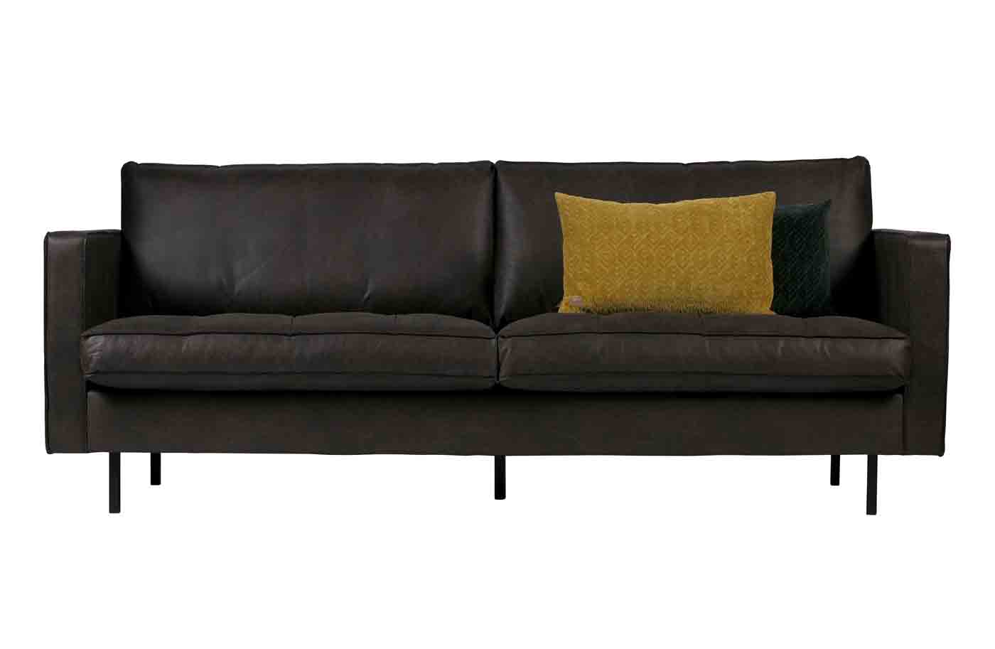 Rodeo Classic Sofa 2,5 Sitzer Lederoptik, Schwarz