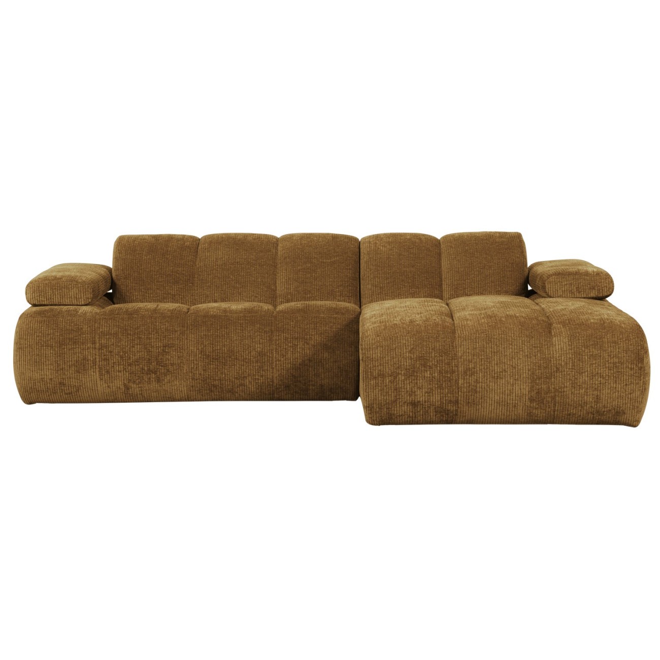 Chaiselongue Mojo aus Flachcord Rechts, Honiggelb