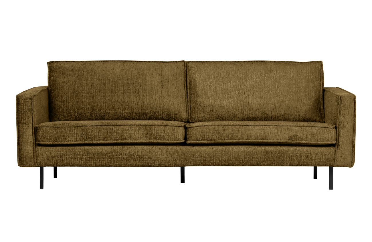 Sofa Rodeo 2,5 Sitzer aus Struktursamt, Brass