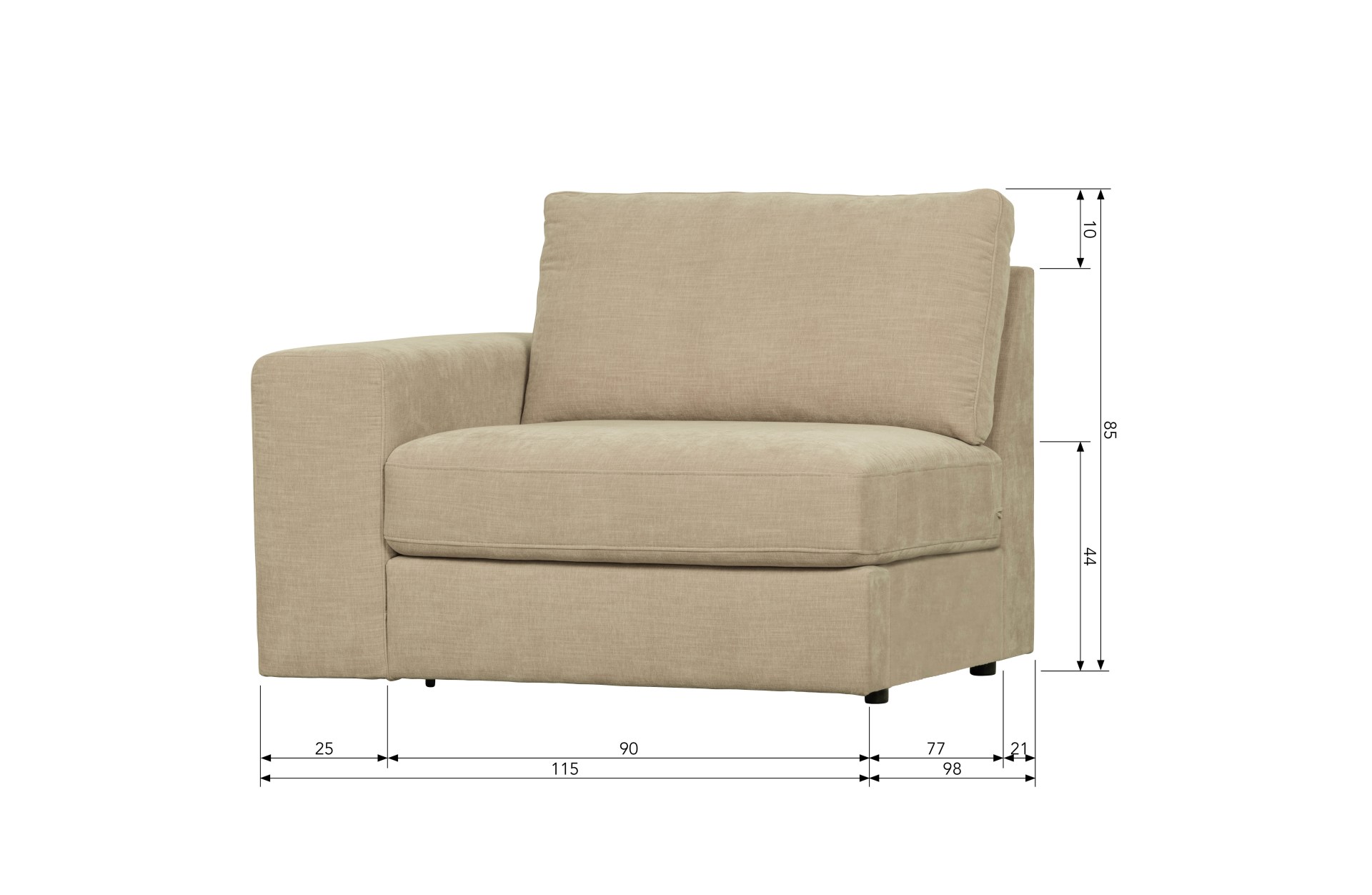 Modulsofa Family 1-Seat Element Links, Sand