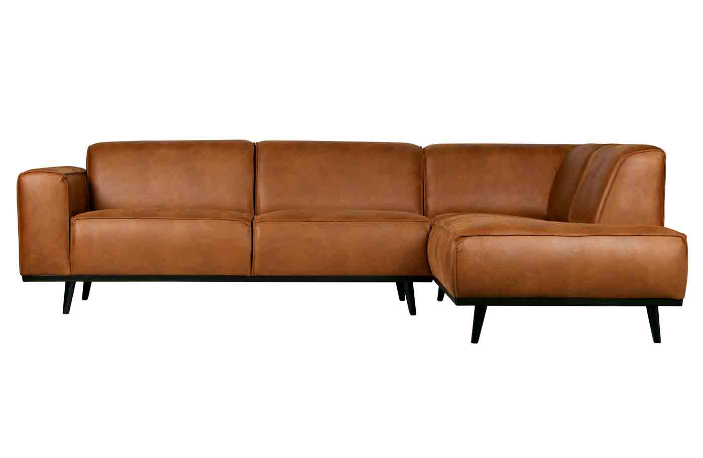 Ecksofa Statement Lederoptik, rechts Cognac