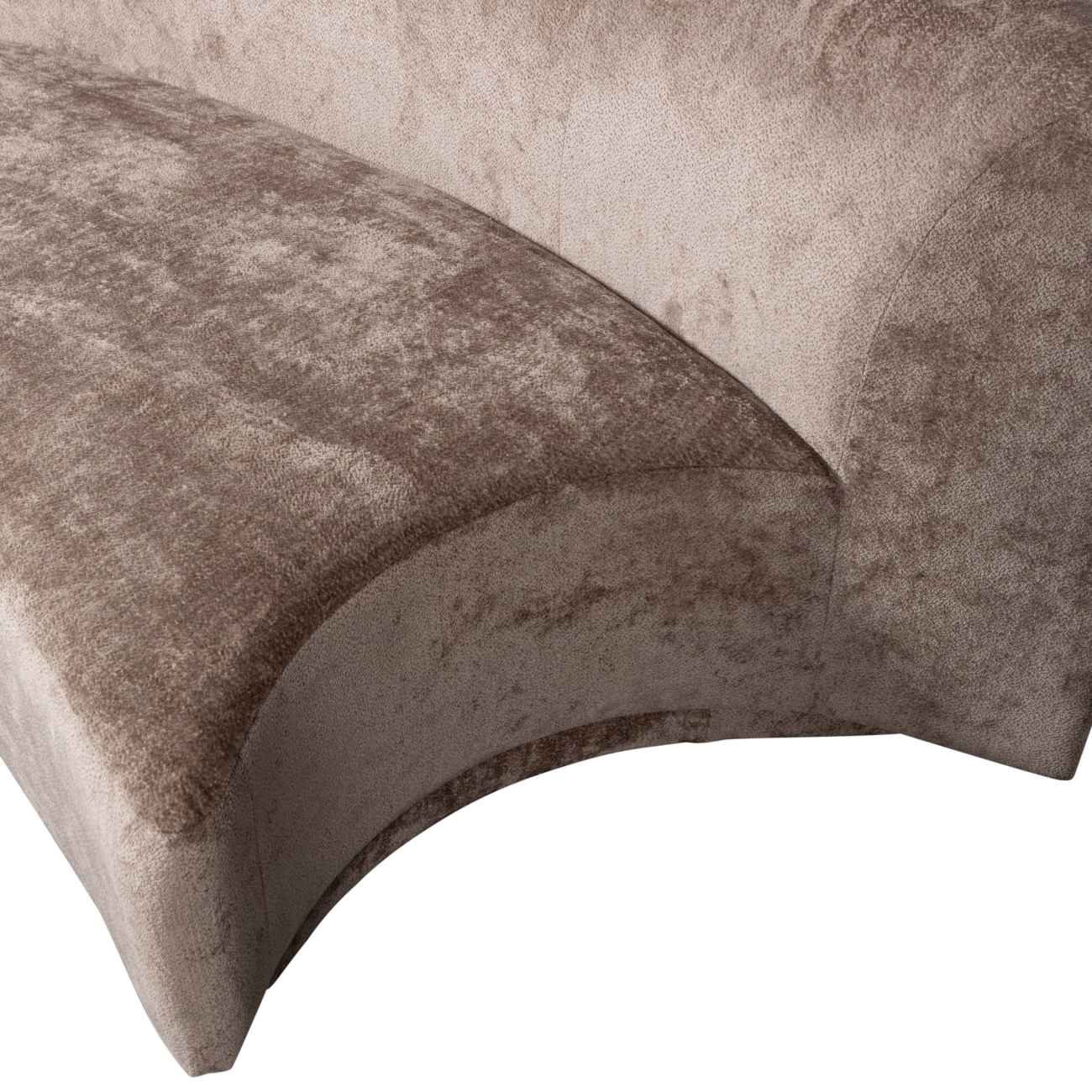 Sofa Popular aus Chenille-Stoff, Taupe