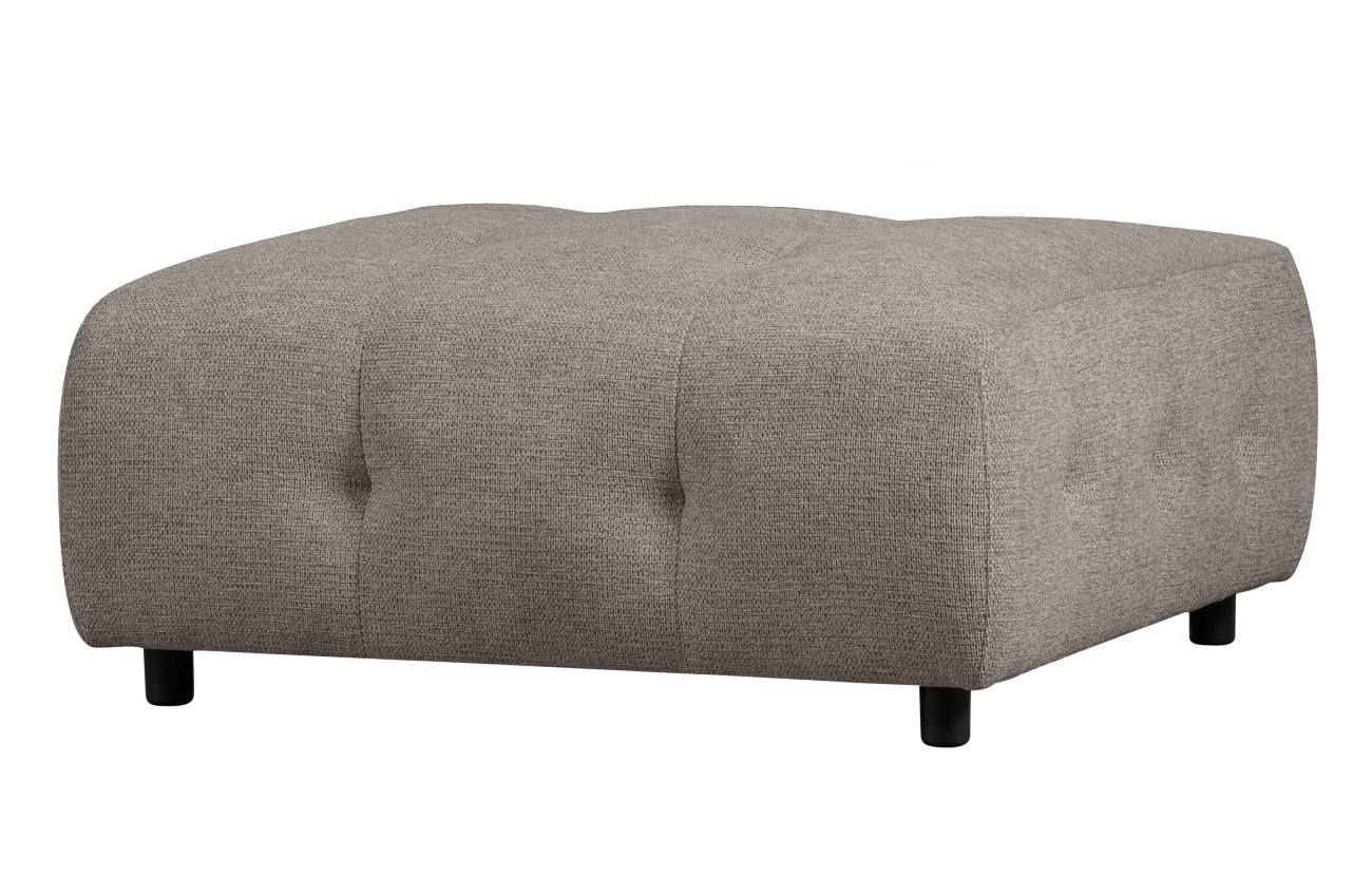 Hocker Louis aus Chenille, Grau