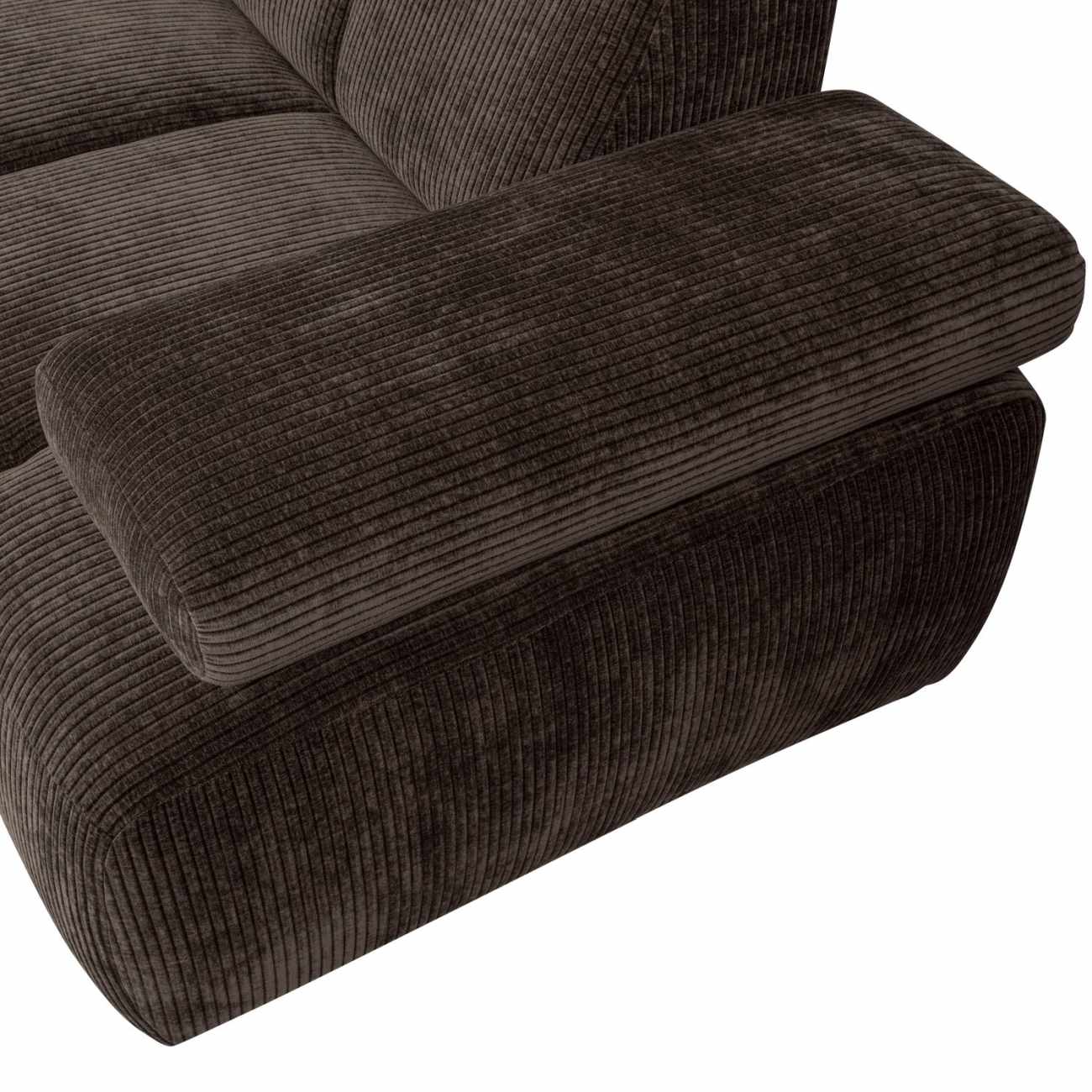 Ecksofa Mojo aus Flachcord Links, Braun