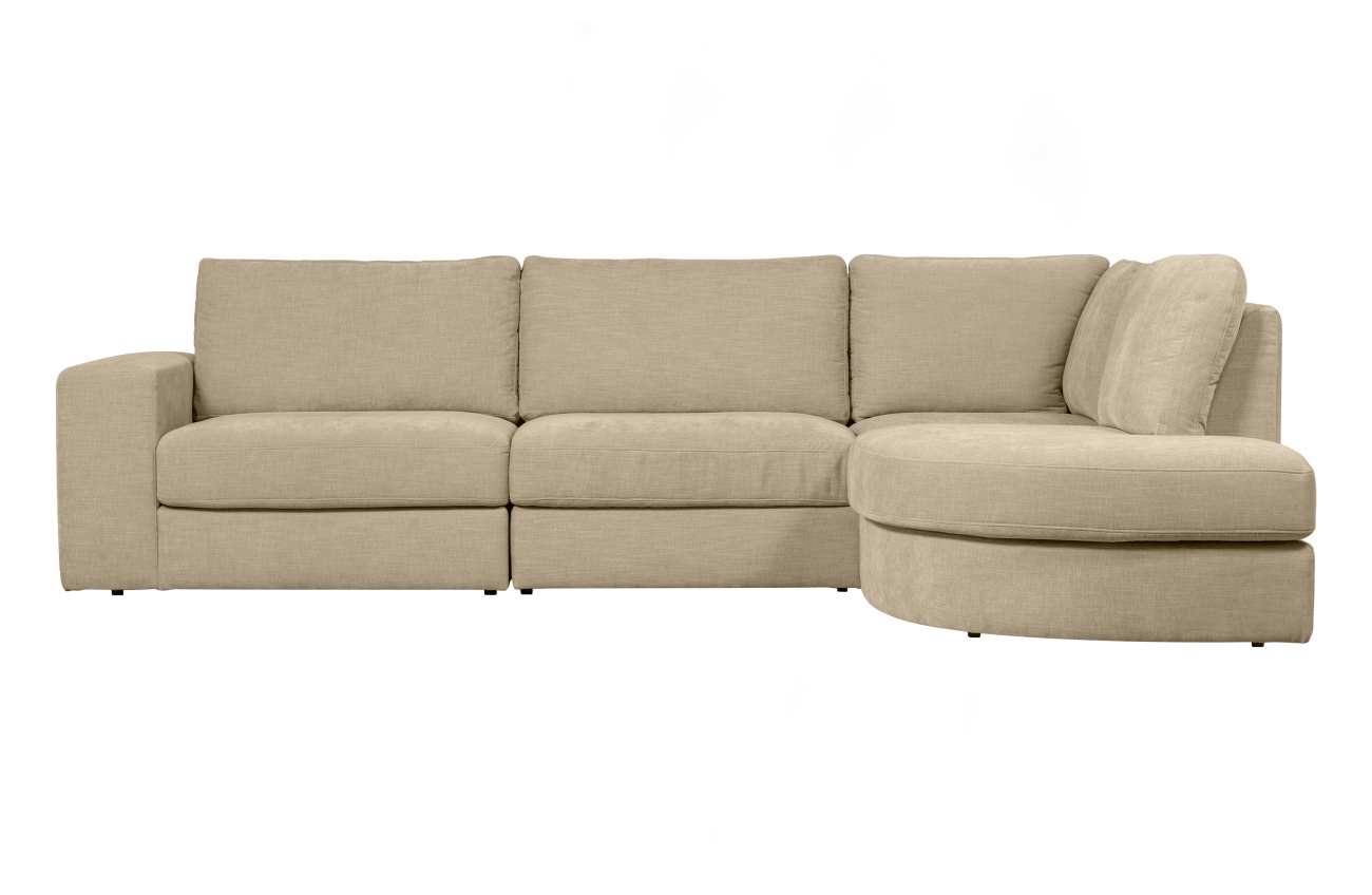 Ecksofa Family aus Webstoff Rechts, Sand