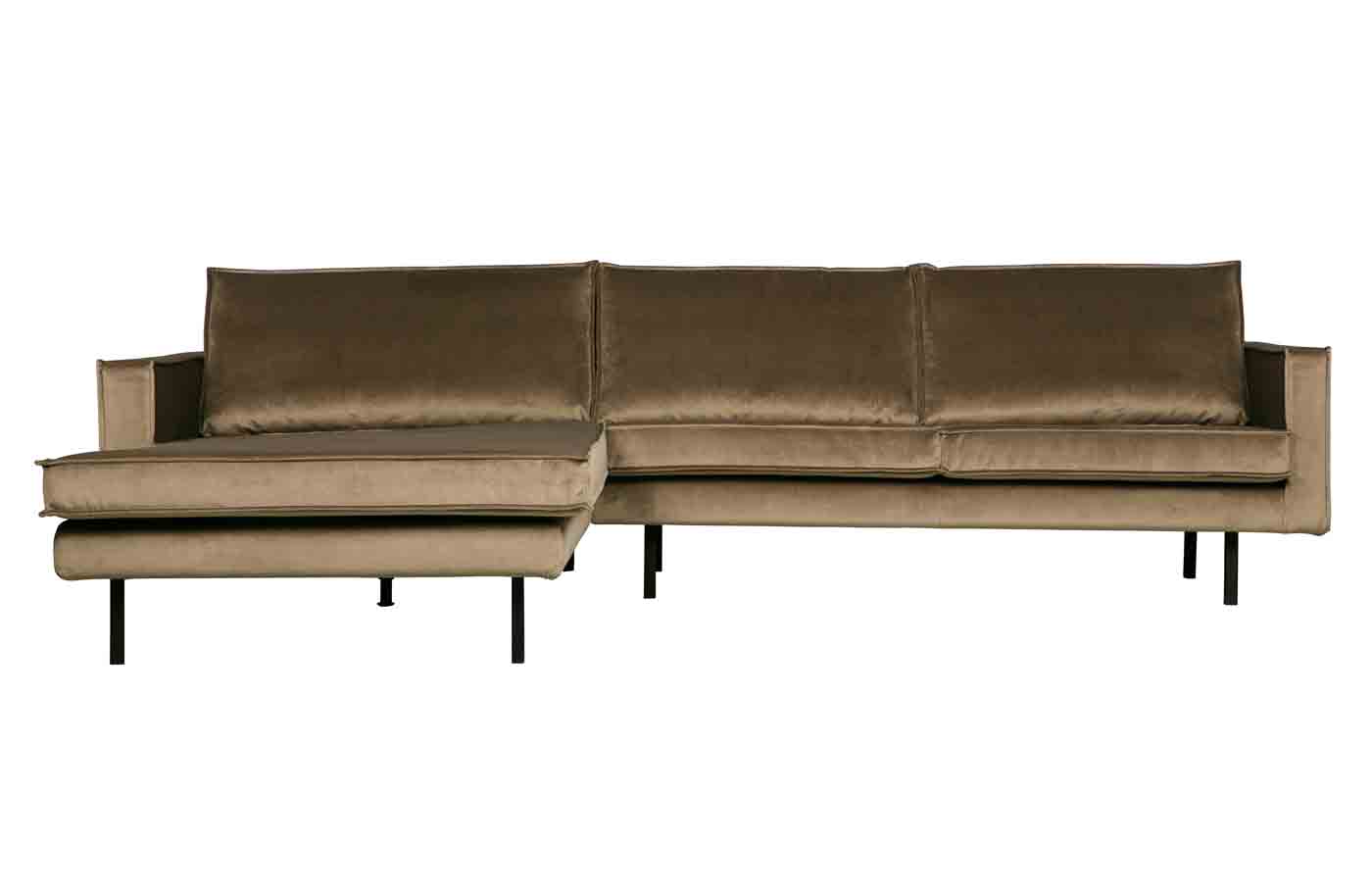 Ecksofa Rodeo Chaiselongue Samt, links Taupe