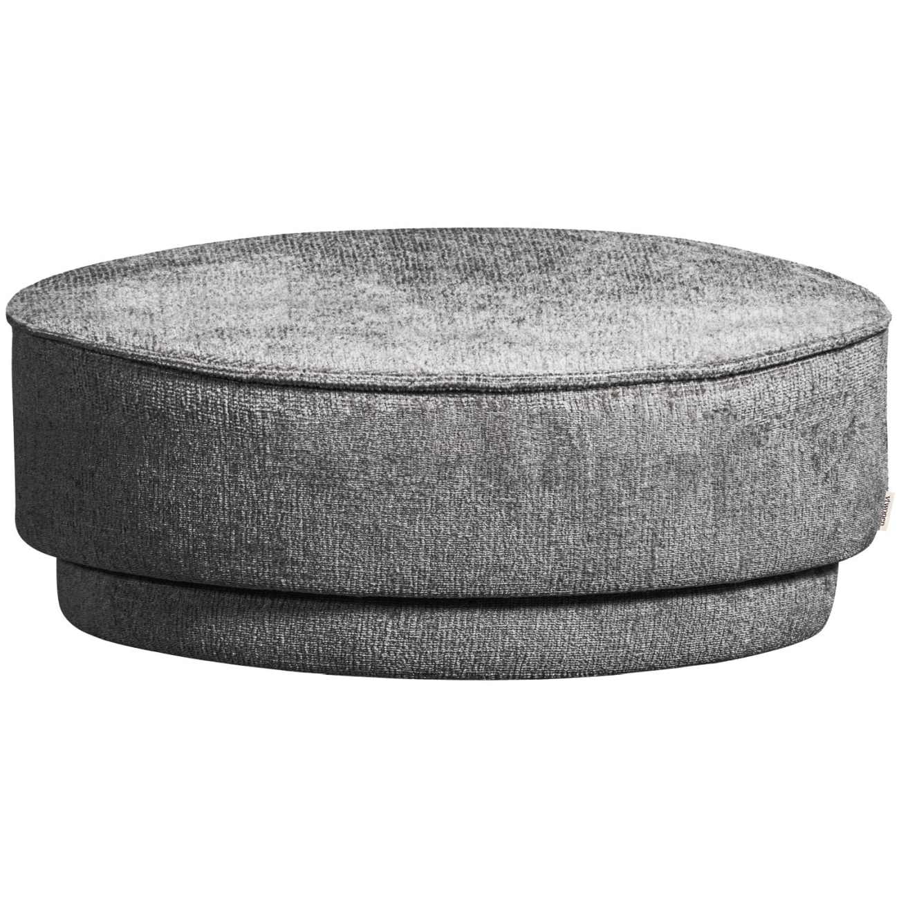 Hocker Pearl aus Melange-Stoff Ø 80 cm, Denim