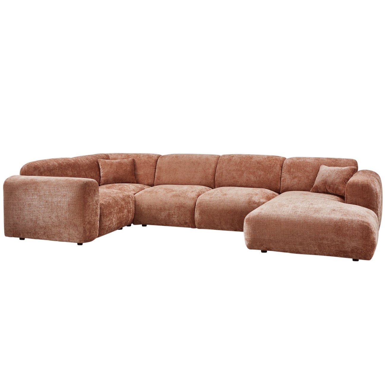 Ecksofa Cloud aus Chenille-Stoff Links, Terra