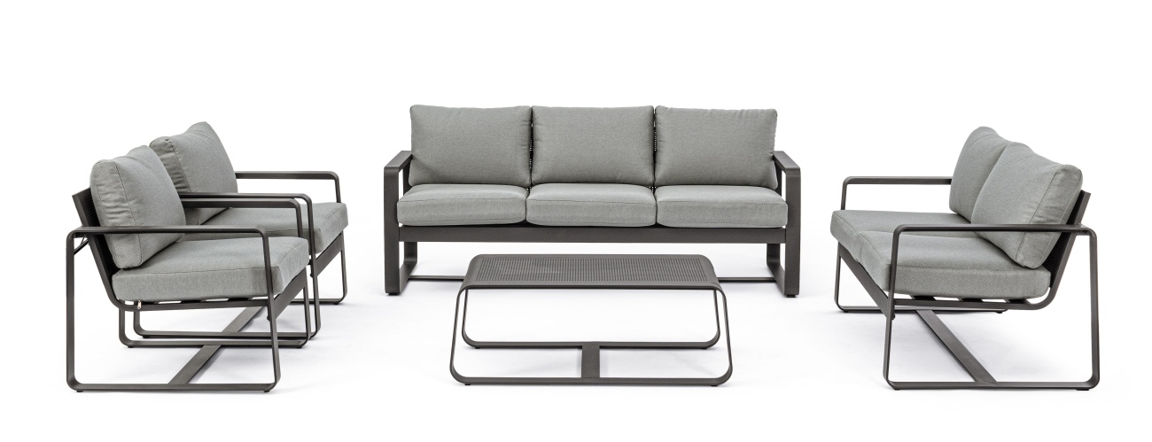 Gartensessel Merrigan aus Aluminium, Anthrazit